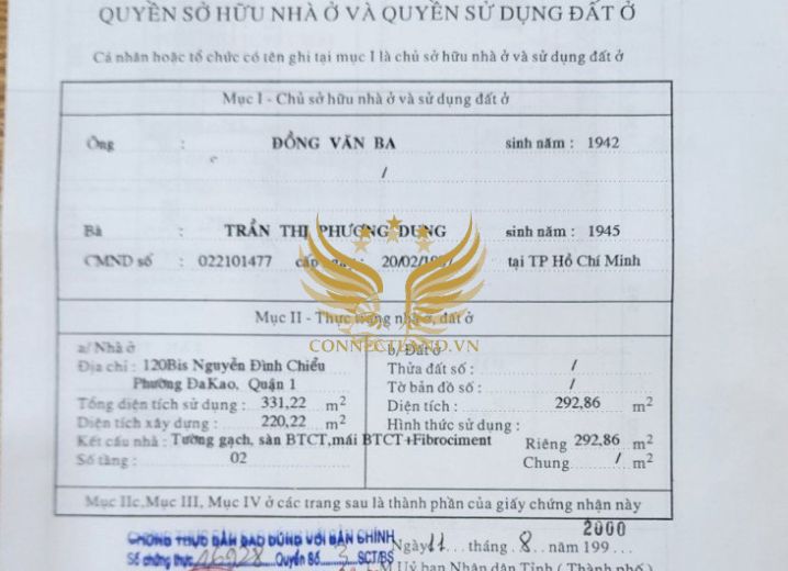 Cho Thuê Tòa nhà 120Bis Nguyễn Đình Chiểu Phường Đa Kao Quận 1