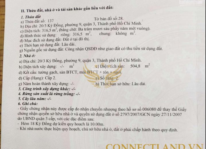 Cho Thuê Tòa nhà Hẻm 20/3 Kỳ Đồng Phường 1 Quận 3