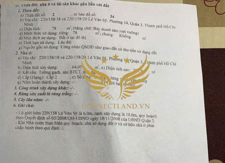 Cho Thuê Tòa nhà Hẻm 796/7-9 Trường Sa Phường 1 Quận 3