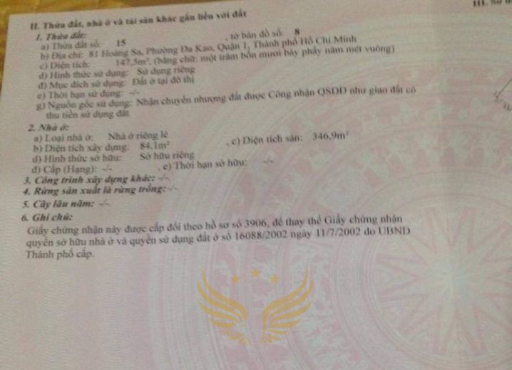 Bán Nhà 81 Hoàng Sa Phường Đa Kao Quận 1