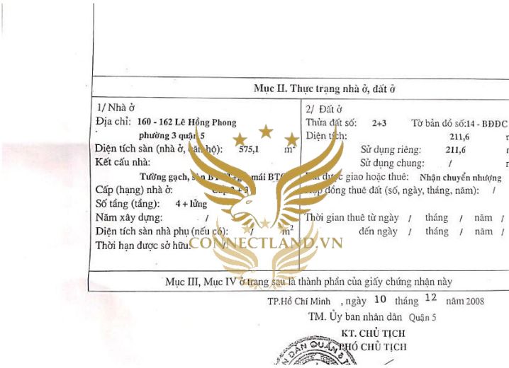 Cho Thuê Tòa nhà 160-162 Lê Hồng Phong Phường 1 Quận 5