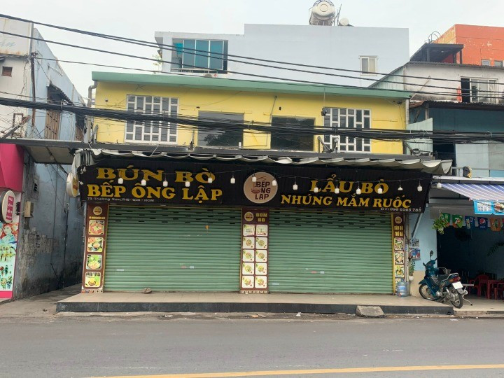 Cho Thuê Mặt Bằng GÓC 2MT Số 75 Đường Trường Sơn Với Hẻm Hông 1.5m, Phường 15, Quận 10, DT: 8x8m, 1 trệt, 1 lầu, DTSD: 128m2