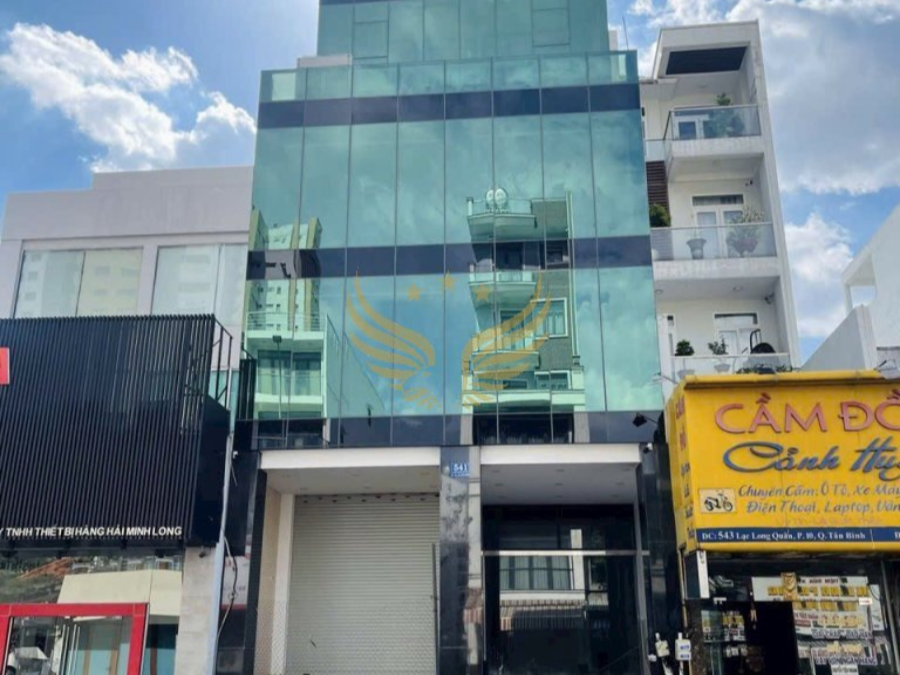 Cho Thuê Nhà Mặt Tiền số 541 Đường Lạc Long Quân, Phường 10, Quận Tân Bình, DT: 8.1x21m, 1 hầm 1 trệt 5 lầu TM ST, DTSD: 1.000 m2