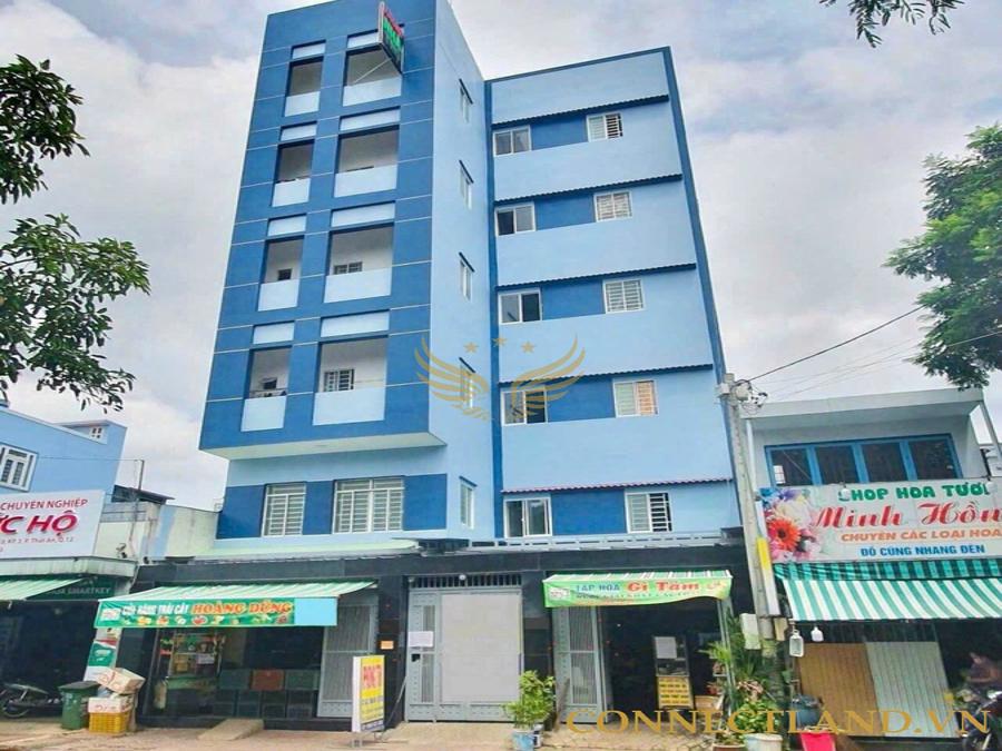 Cho Thuê Nhà Mặt Tiền Số 225 Đường Trần Thị Cờ, Phường Thới An, Quận 12, DT: 10.8x56m, 1 trệt, 1 lửng, 4 lầu, thang máy, ST, DTSD: 2.800m2