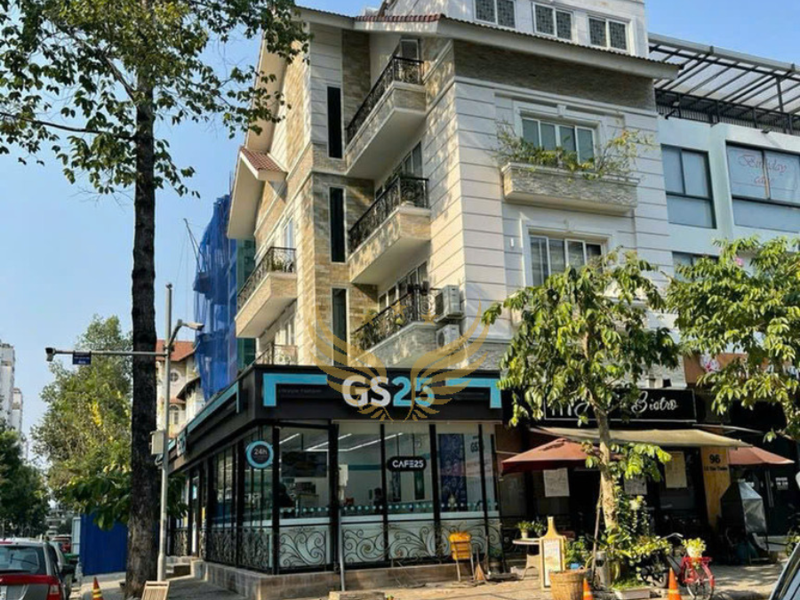 Cho Thuê Mặt Bằng GÓC 2MT Số 96 Đường Lê Văn Thiêm Với Phạm Văn Nghị, phường Tân Phong, Quận 7, DT: 11×18.5m, 1 trệt, 1 lửng, 3 lầu, thang máy, DTSD: 450m2