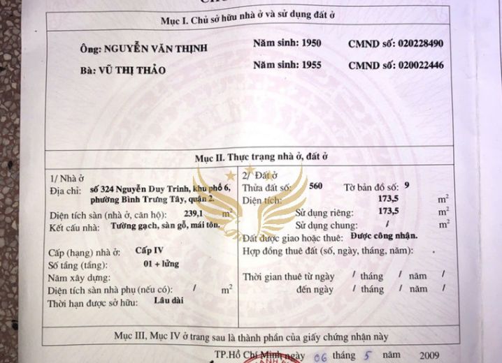 Bán Nhà 324 Nguyễn Duy Trinh Phường Bình Trưng Tây Quận 2