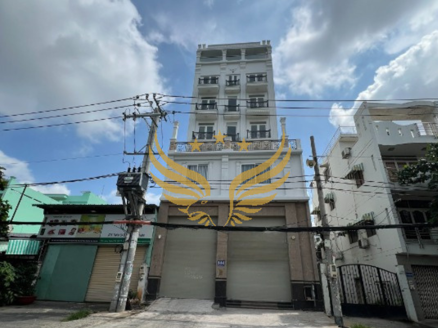Cho Thuê Tòa Nhà Mặt Tiền Số 144 Đường Hoàng Ngân, Phường 16, Quận 8, DT: 9x50m, 1 trệt, 7 lầu, thang máy, DTSD: 3.600m2