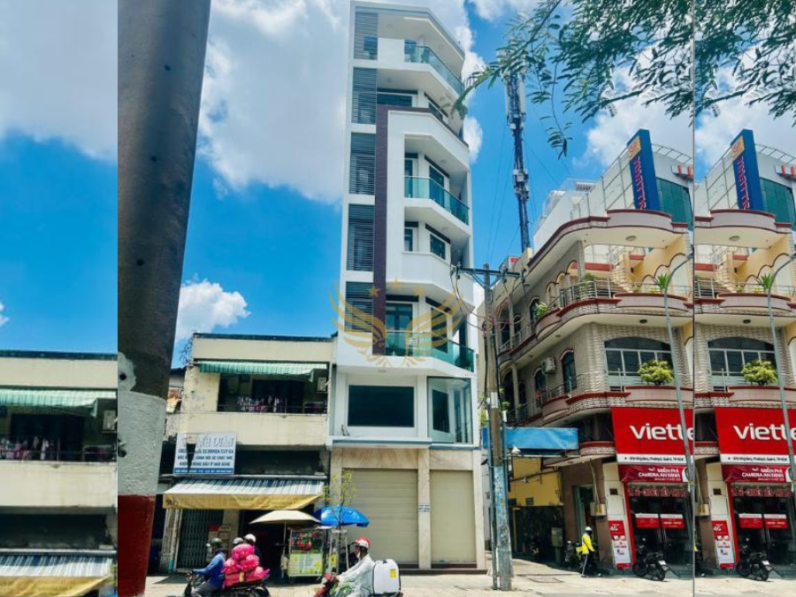 Cho Thuê Tòa Nhà GÓC 2MT Số 671 Đường Hồng Bàng, Phường 6, Quận 6, DT:  5.7x12m, 1 trệt 1 lửng 4 lầu ST, DTSD: 342m2