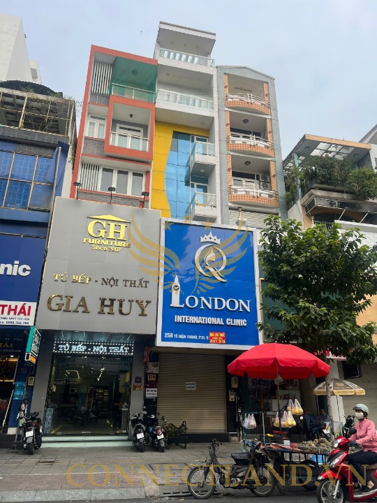 Cho Thuê Toà Nhà Mặt Tiền  258 đường Tô Hiến Thành, phường 15, Quận 10, DT: 4x21m, 1 Trệt 5 Lầu Thang Máy, DTSD 504m2