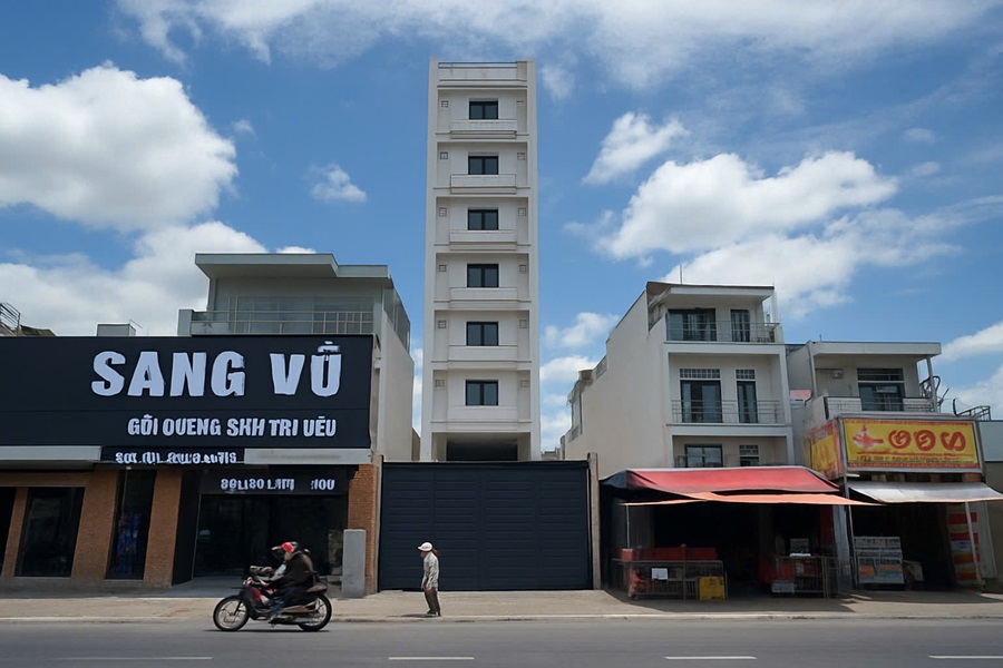 Cho Thuê Tòa Nhà Mặt Tiền Số 1442 Đường Lê Đức Thọ, Phường 13, Quận Gò Vấp, DT: 5x43m, 1 Trệt, 1 Lửng, 5 Lầu, ST, DTSD: 1.200m2