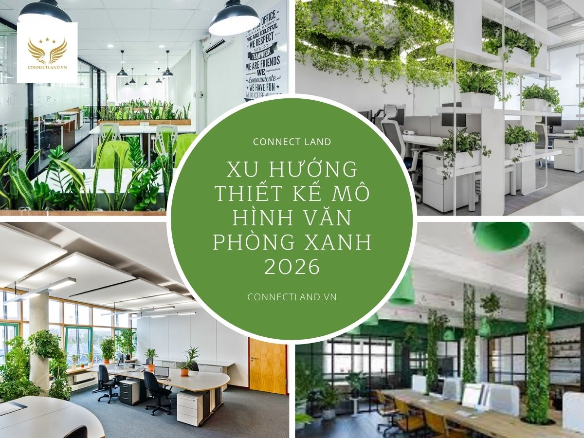 Xu hướng thiết kế mô hình văn phòng xanh 2026