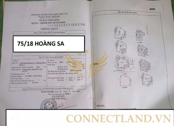 Bán Khách Sạn 75/18-20-22 Hoàng Sa Phường Đa Kao Quận 1